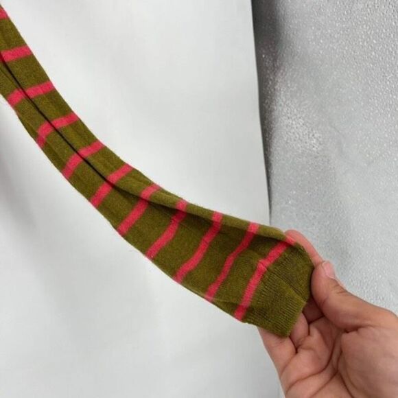 Anthropologie Sparrow Traveling Stripes Linen Cardigan XS Ruffles Green Pink‎ - Picture 8 of 10